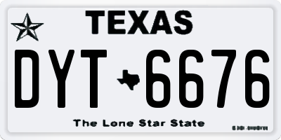 TX license plate DYT6676