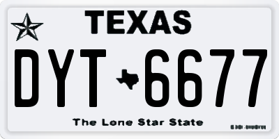 TX license plate DYT6677