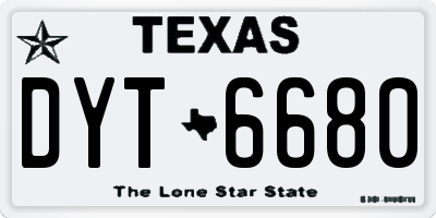 TX license plate DYT6680