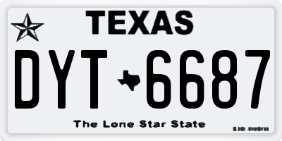 TX license plate DYT6687