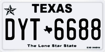 TX license plate DYT6688
