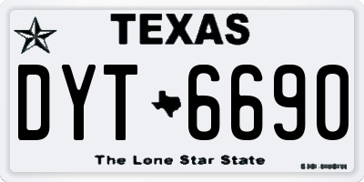 TX license plate DYT6690