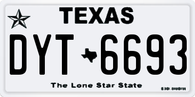 TX license plate DYT6693