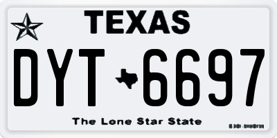 TX license plate DYT6697
