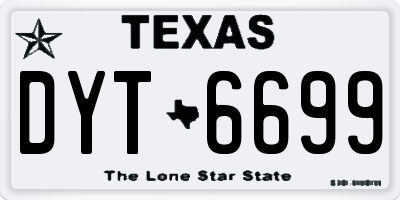 TX license plate DYT6699