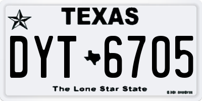 TX license plate DYT6705