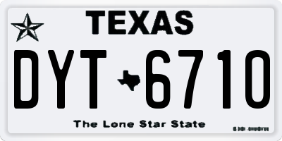 TX license plate DYT6710