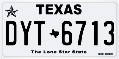 TX license plate DYT6713