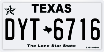 TX license plate DYT6716