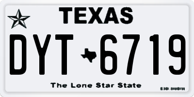 TX license plate DYT6719