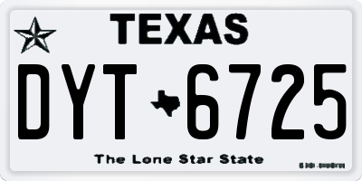 TX license plate DYT6725