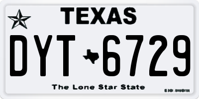 TX license plate DYT6729