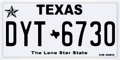 TX license plate DYT6730