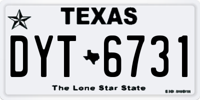 TX license plate DYT6731