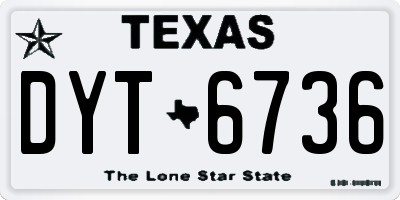 TX license plate DYT6736