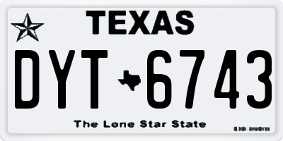 TX license plate DYT6743