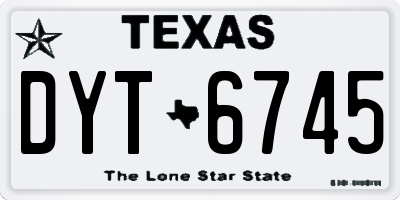 TX license plate DYT6745