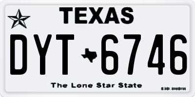 TX license plate DYT6746