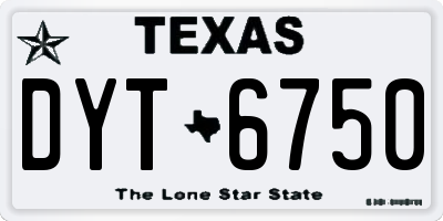 TX license plate DYT6750