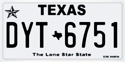 TX license plate DYT6751