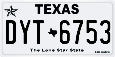 TX license plate DYT6753