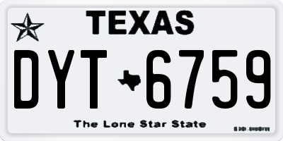 TX license plate DYT6759