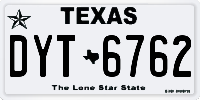 TX license plate DYT6762