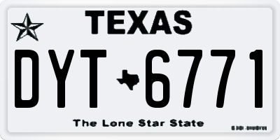 TX license plate DYT6771