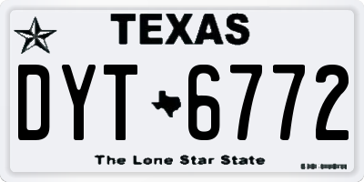 TX license plate DYT6772