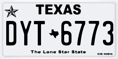 TX license plate DYT6773