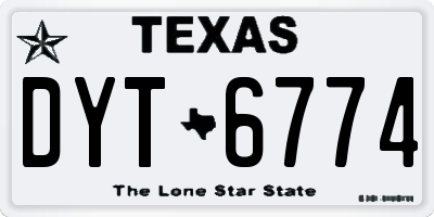 TX license plate DYT6774