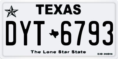 TX license plate DYT6793