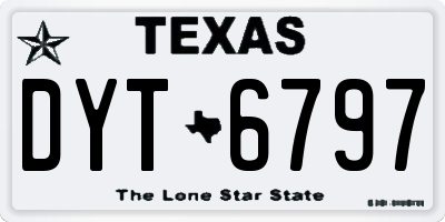 TX license plate DYT6797