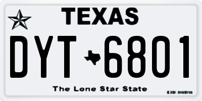 TX license plate DYT6801