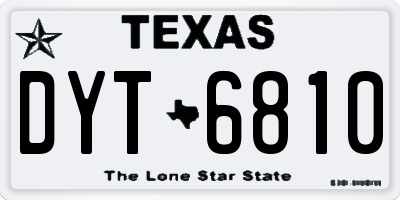 TX license plate DYT6810