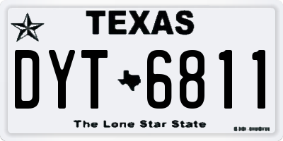 TX license plate DYT6811