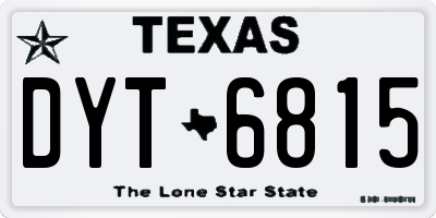 TX license plate DYT6815