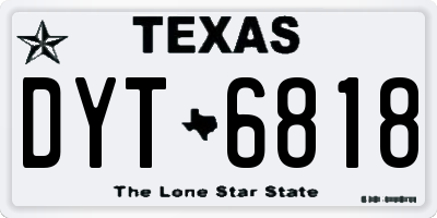 TX license plate DYT6818