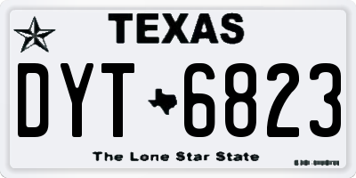 TX license plate DYT6823