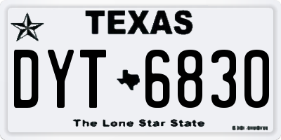 TX license plate DYT6830