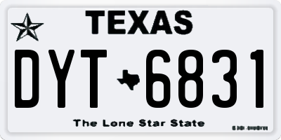TX license plate DYT6831