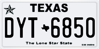 TX license plate DYT6850