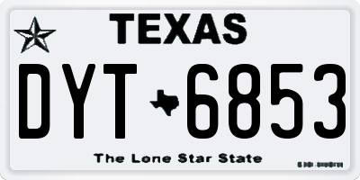 TX license plate DYT6853