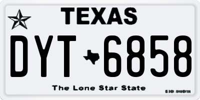 TX license plate DYT6858