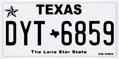 TX license plate DYT6859