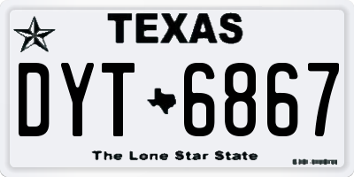 TX license plate DYT6867