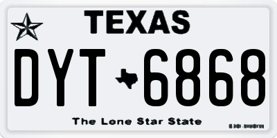 TX license plate DYT6868