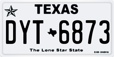 TX license plate DYT6873