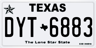 TX license plate DYT6883