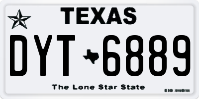 TX license plate DYT6889